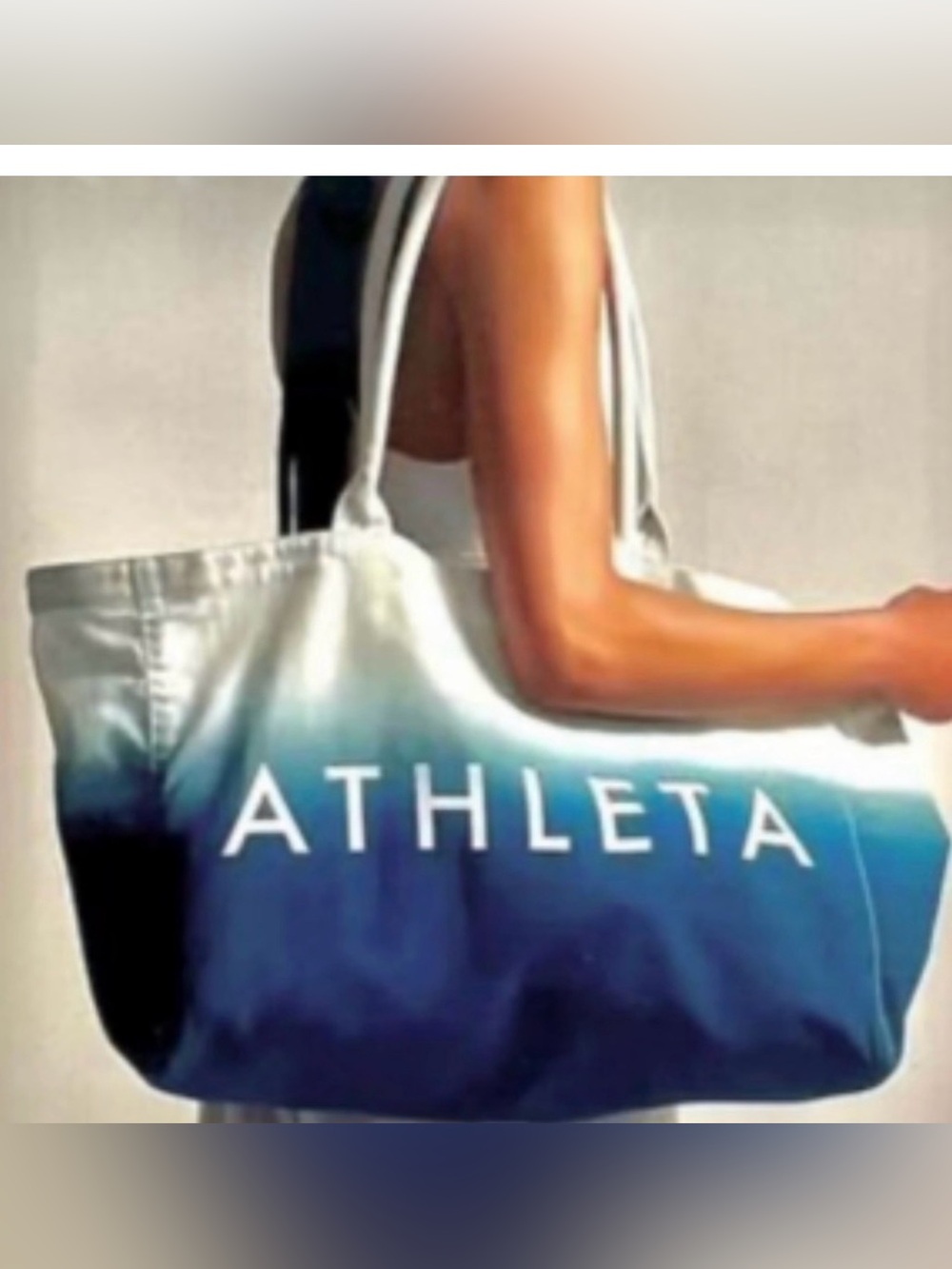 Athleta Blue Ombre Canvas Tote